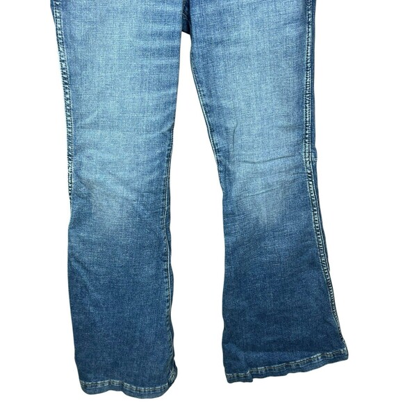 Wrangler Jeans Size 26x34 Blue Trumpet‎ Bell Bottoms Flare Bareback Hip Hop Boho - Picture 3 of 11